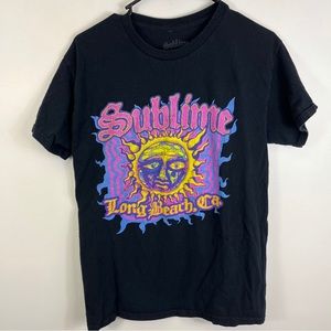 Sublime Band Shirt Black Retro Sun Punk Ska Reggae Sz Medium